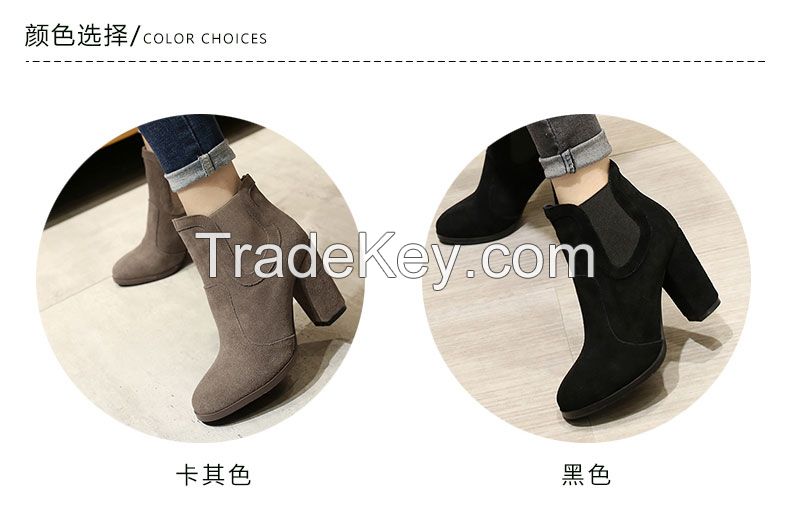 New leather boots with thick female in autumn and winter shoes , Martin boots