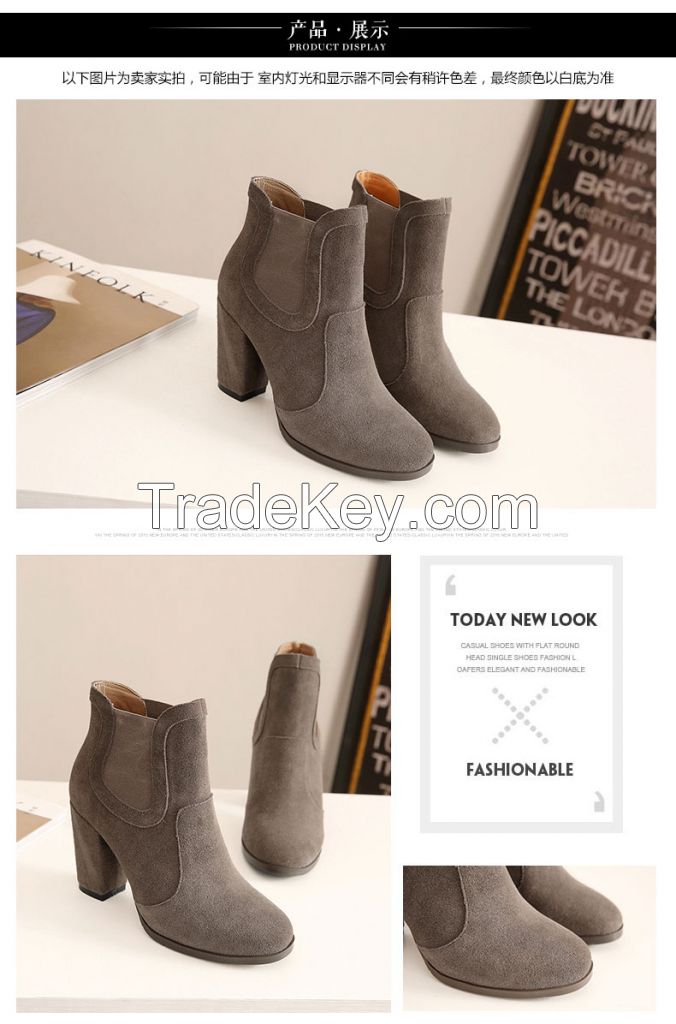 New leather boots with thick female in autumn and winter shoes , Martin boots