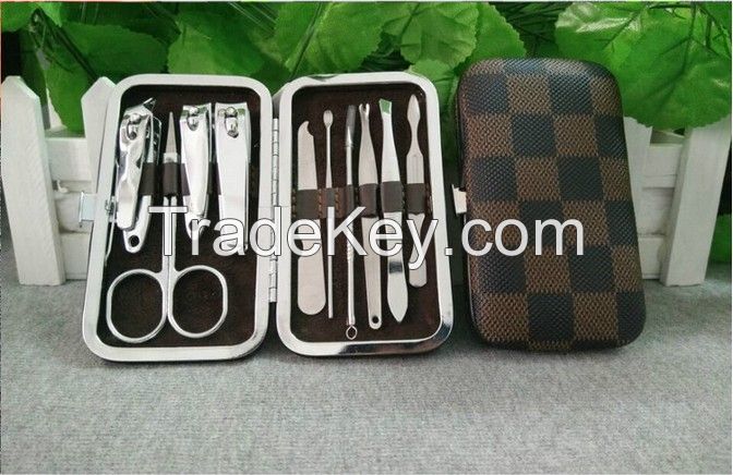 10 pcs manicure sets nail kit sets nail clippers scissors grooming set