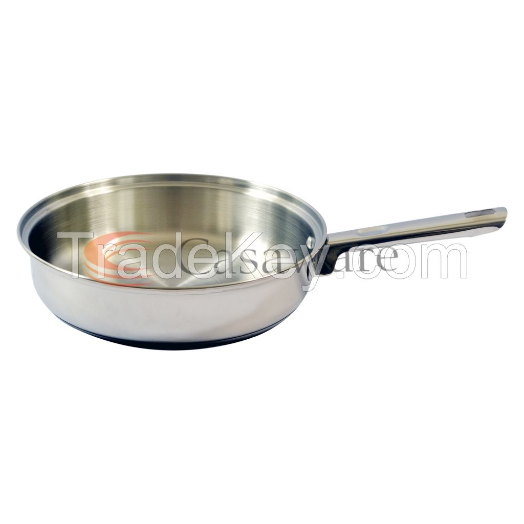 7 Pcs Stainless Steel Induction Bottom (Encapsulated) Cookware Set with Glass Lids and Tube Handles