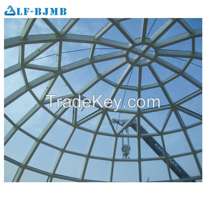 Prefabricated Structures Easy Install Glass Dome Roof For Shopping Mall