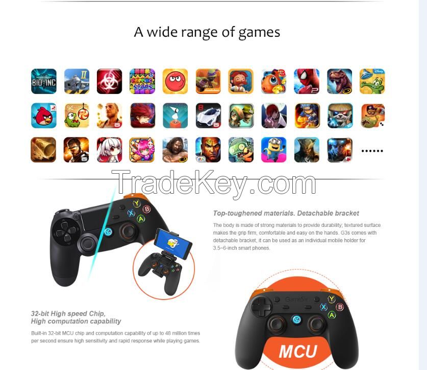 Bluetooth & 2.4G Game Controller, Have 3 Connection Way and Compatible with 4 Platforms