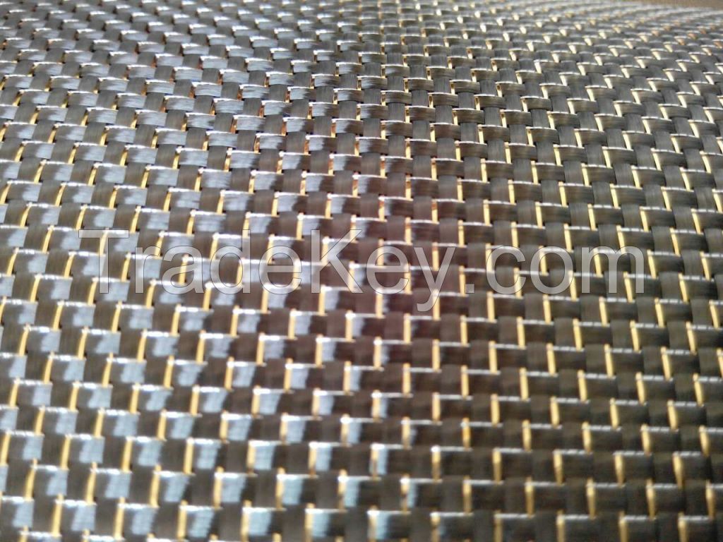 Gold and silver Carbon fiber fabric/cloth,Metallic carbon fiber fabric 