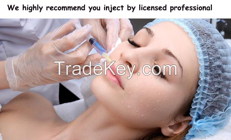 Cross linked safe pure hyaluronic acid gel filler injection 5ml for lips, breast and buttock