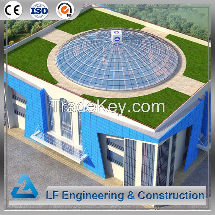 Function hall roof tempered glass dome skylight