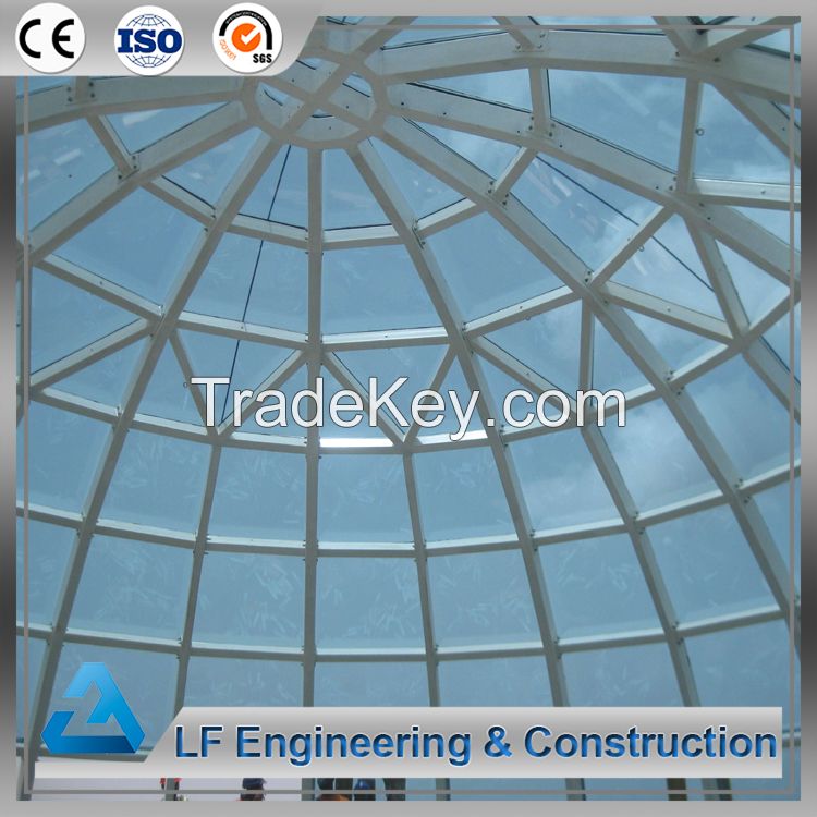 Function hall roof tempered glass dome skylight