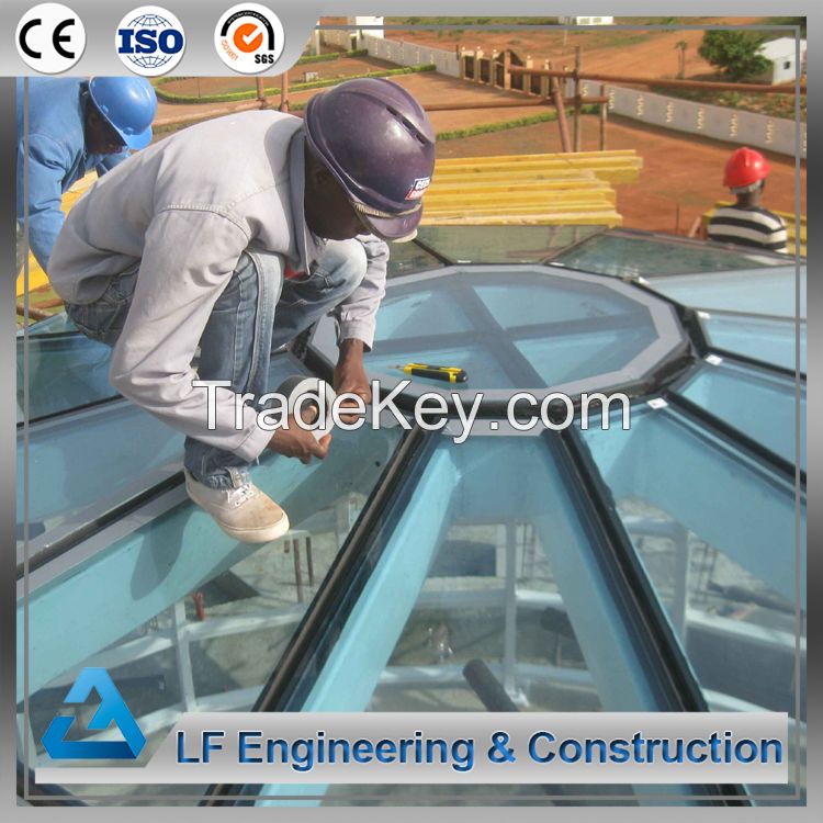 Function hall roof tempered glass dome skylight