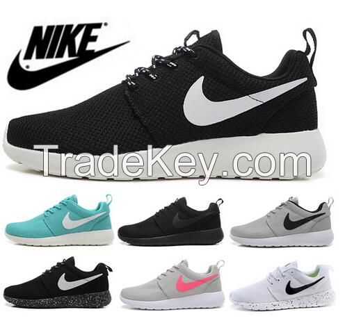 Wholesale Nike Roshe Running Shoes or Women and Men, White Black High Quality Sneakers Outdoor Shoes Breathable Lightweight Jogging Shoes