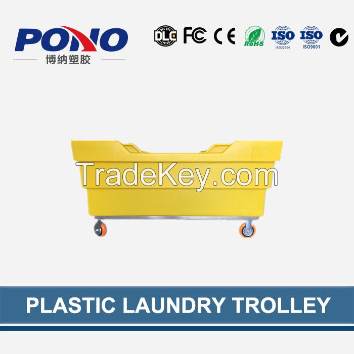 Top-level Pono-9001 plastic laundry trolley for linen collecting