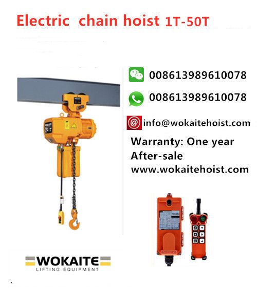 WOKAITE Heavy Duty China Manufacturer 2Ton Electric Chain Hoist