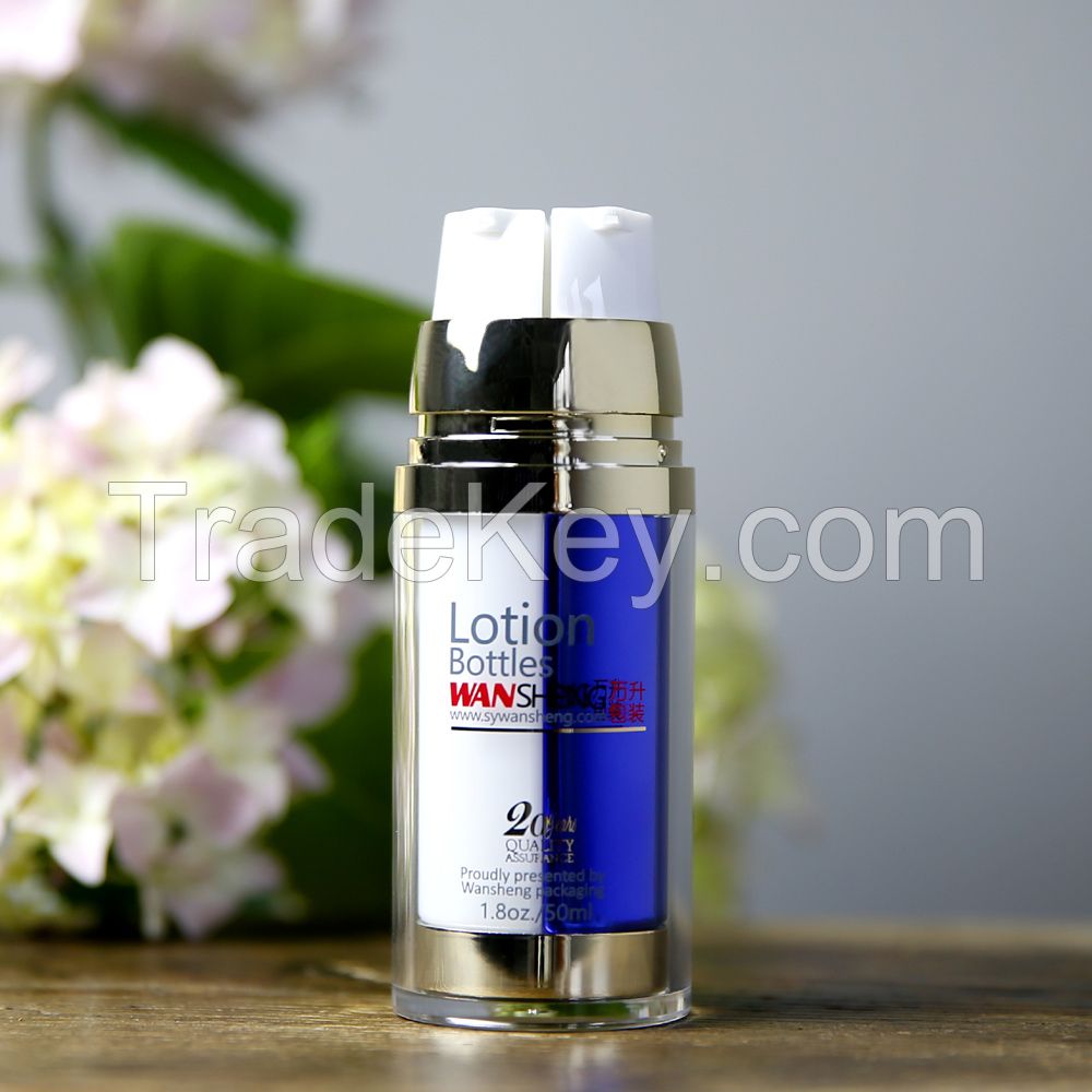 Cosmetic Pump Bottle With Dual Inner Bottle