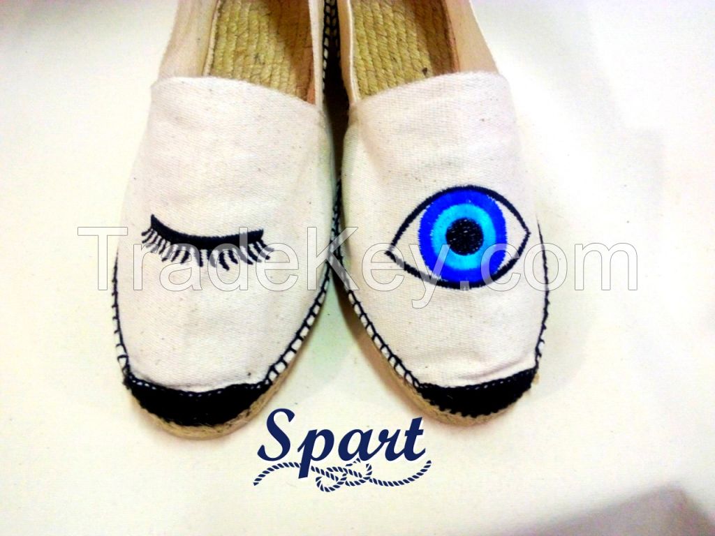 SPART E.B embroidered wink Blue Shoes for Women