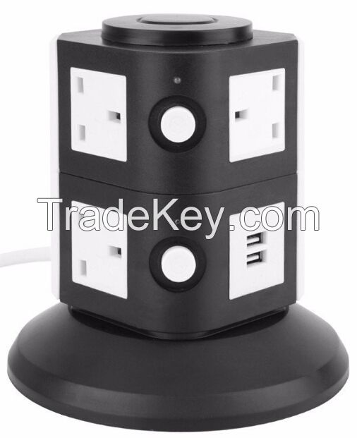 USB charger 13a 230v saso plug 4 way 3 pin flat power extension lead cord multi switch socket outlet with fuse