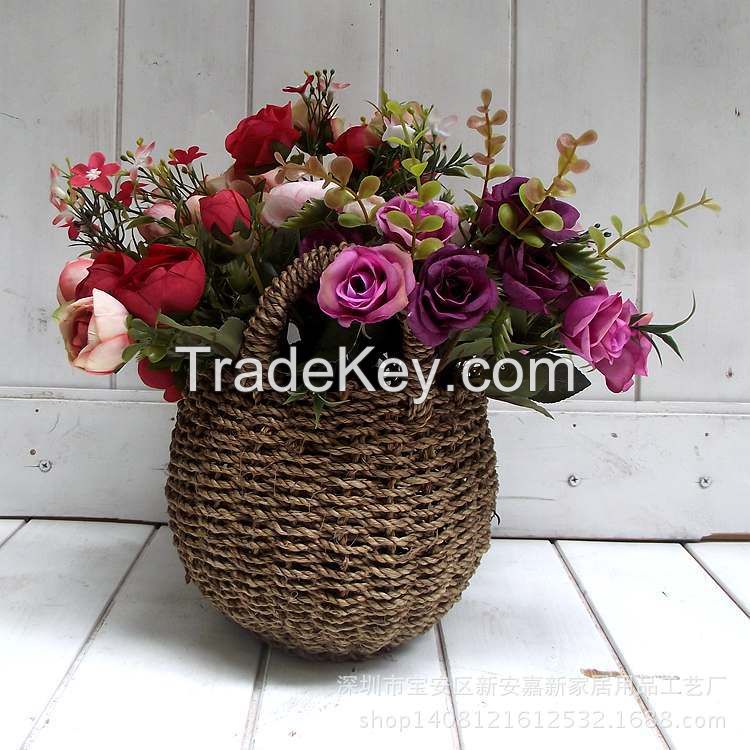Seagrass wall hanging basket