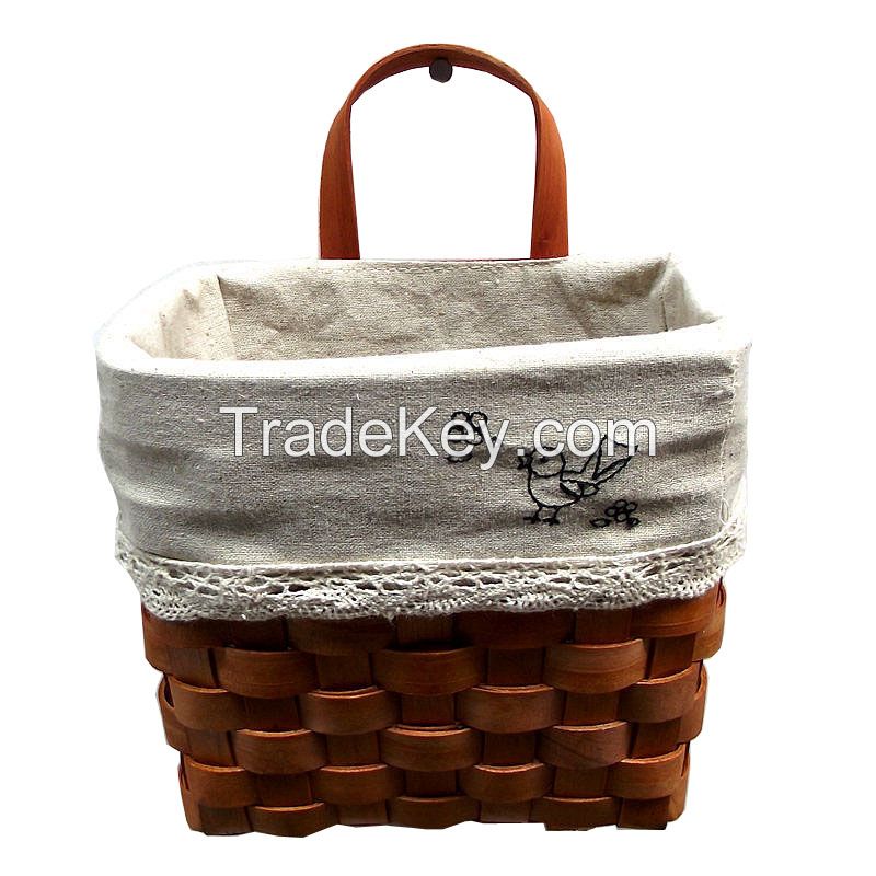 Wall hanging basket fill with decoration