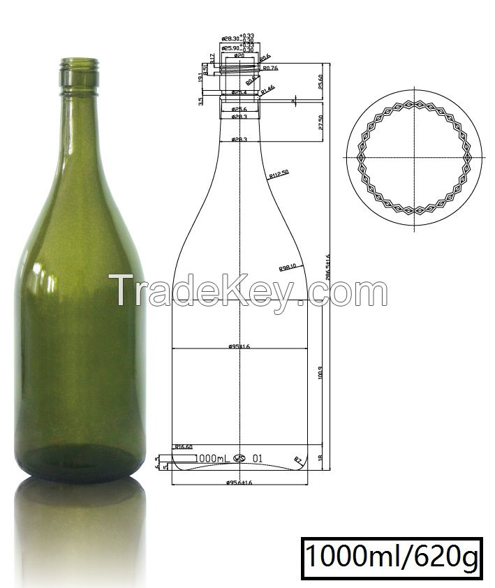 1000ml Drink Glass Bottle