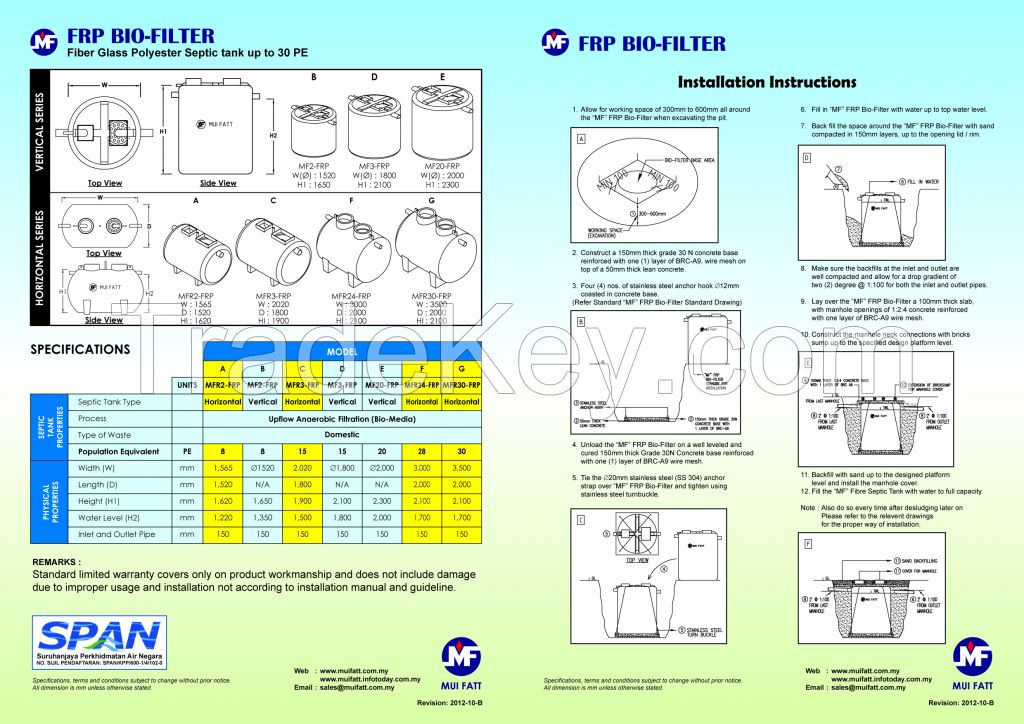 FRP Bio-Filter Water Tank