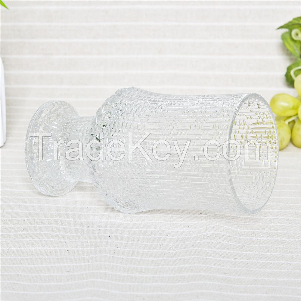 Best selling wholesale glass candle jars stemmed candle holder for home lighting decor