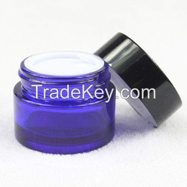 makeup container glass cream jar  with lid 