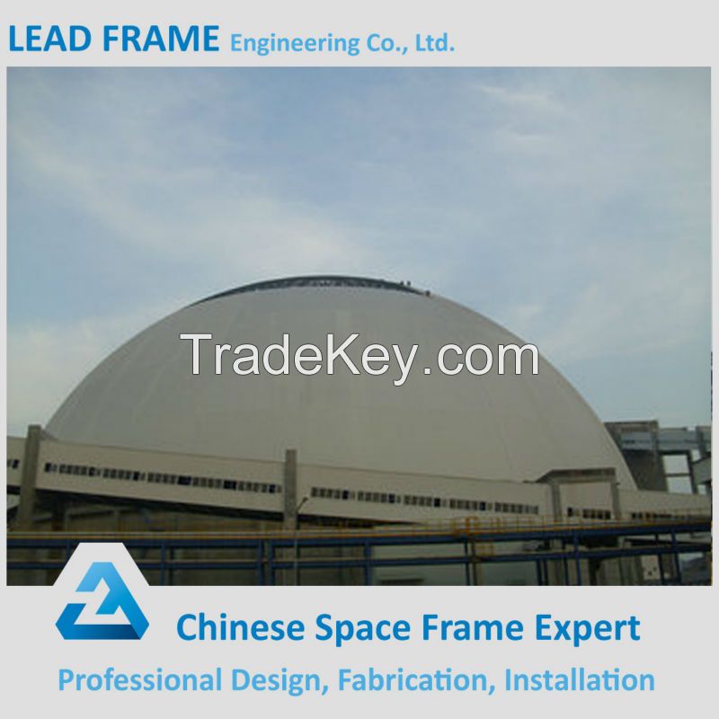 long span steel space frame for coal storage