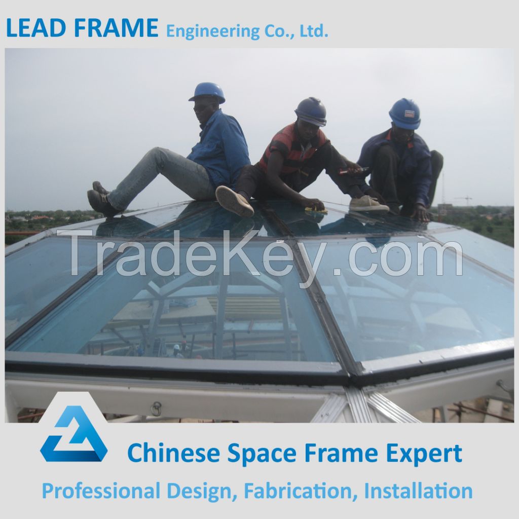 attractive and durable space frame glass dome construction