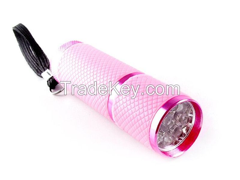 Mini LED UV Gel Nail Dryer, 395NM 9 Lamps, Luminous Flashlight Nail Curing