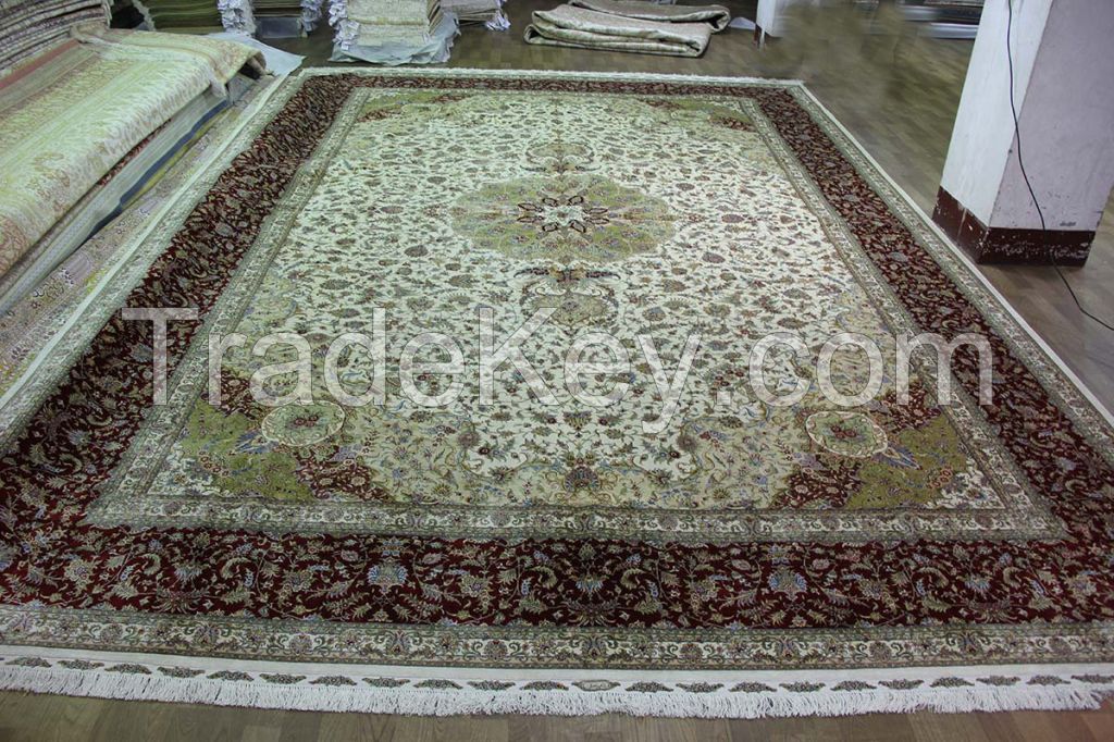 12 X18 FT hand knotted silk  carpet