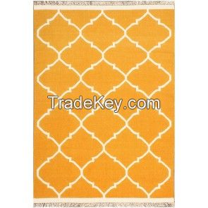 Moroccan Yellow & Gold Wool Rug 38009 5x8