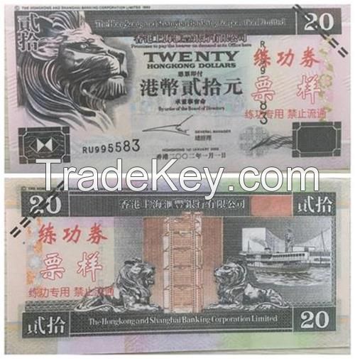 Play Money/banknote HKD for Movie props and Educational Use for Children in All Ages