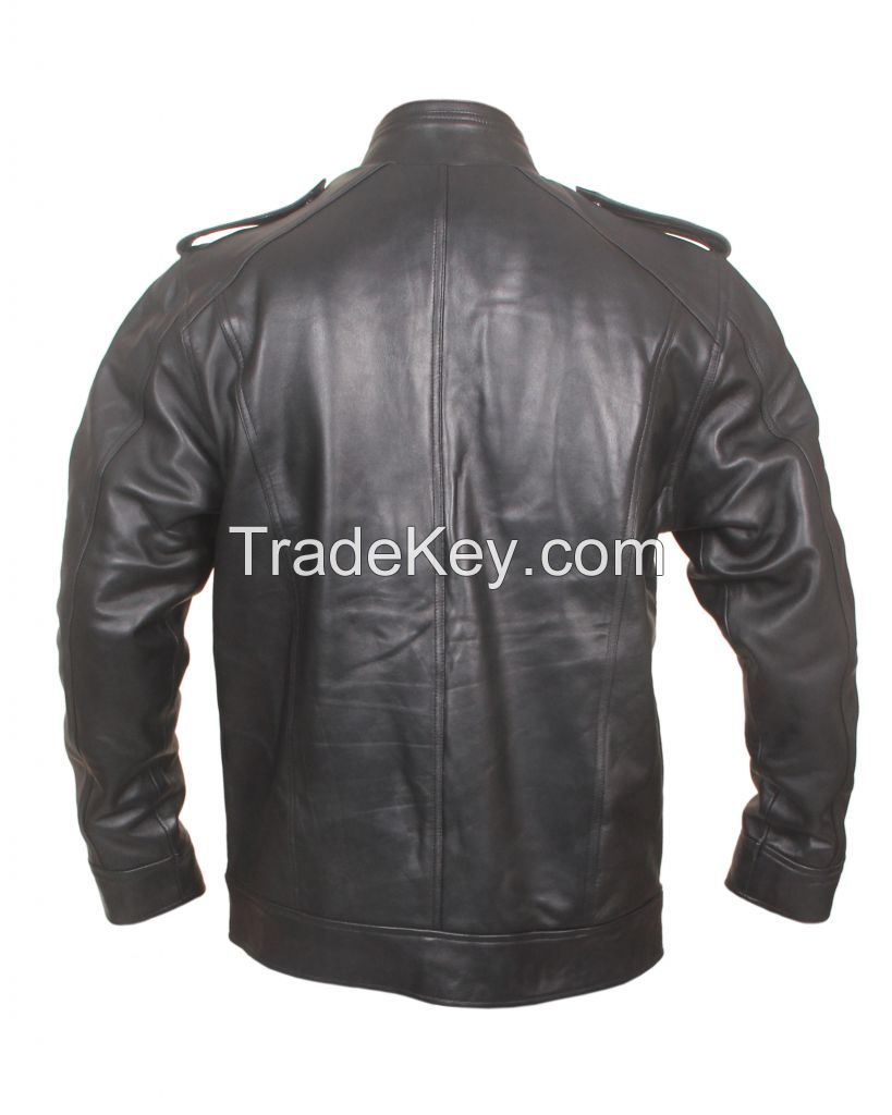 Liquidus Men's Leather Biker Jacket