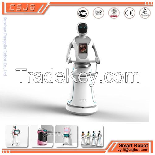 Latest robot as waiter service in the restaurant and hotel