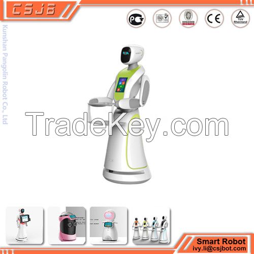 Latest robot as waiter service in the restaurant and hotel