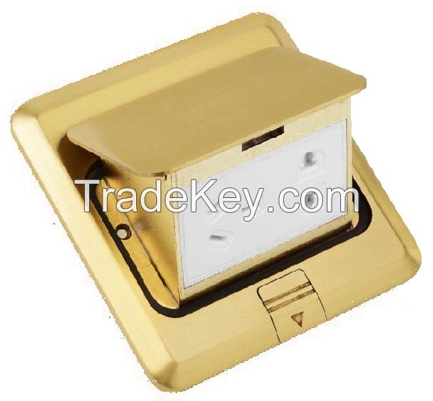 floor socket box plug outlet brass stainless steel
