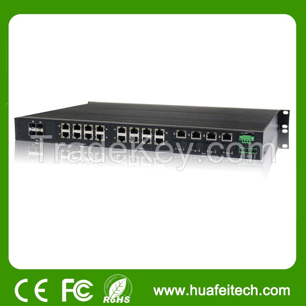 Layer 3  Full Gigabit 28 Port Industrial Ethernet Switch For IP Camera