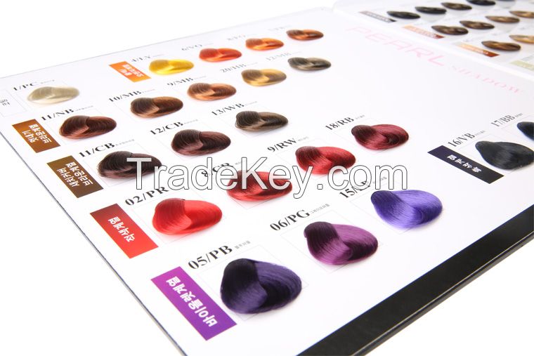 Multi-colors hair color chart green surface hair color chart