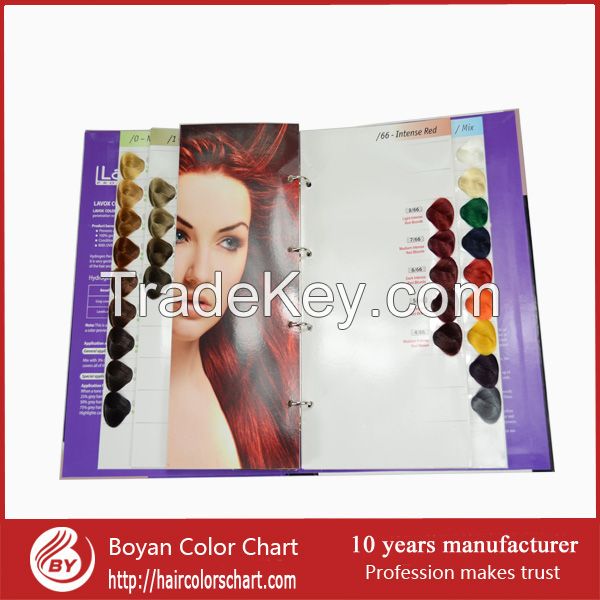 Lavox hair color swatch book OEM hair color chart made in china