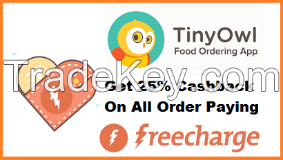 TinyOwl Coupons - Get 25% Cashback on All order Paying Through Freecharge