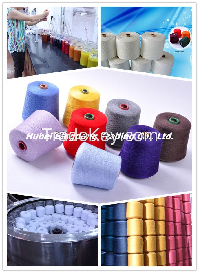 high tenacity low shrinkage polyester dyed spun yarn