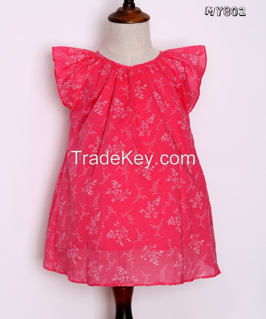 Rose red latest kids dresses for girls cute young girls dresses