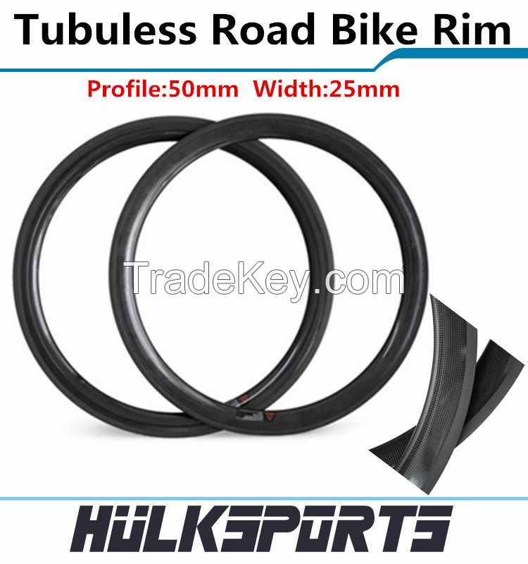 2016 Top sale 25mm width carbon clincher tubuless wheel