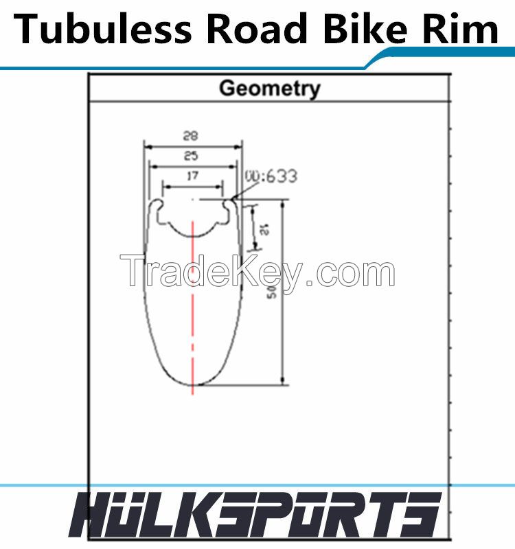 2016 Top sale 25mm width carbon clincher tubuless wheel