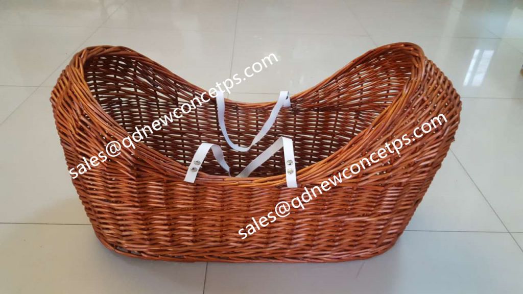 Handmade grey color POD wicker basket for baby sleeping