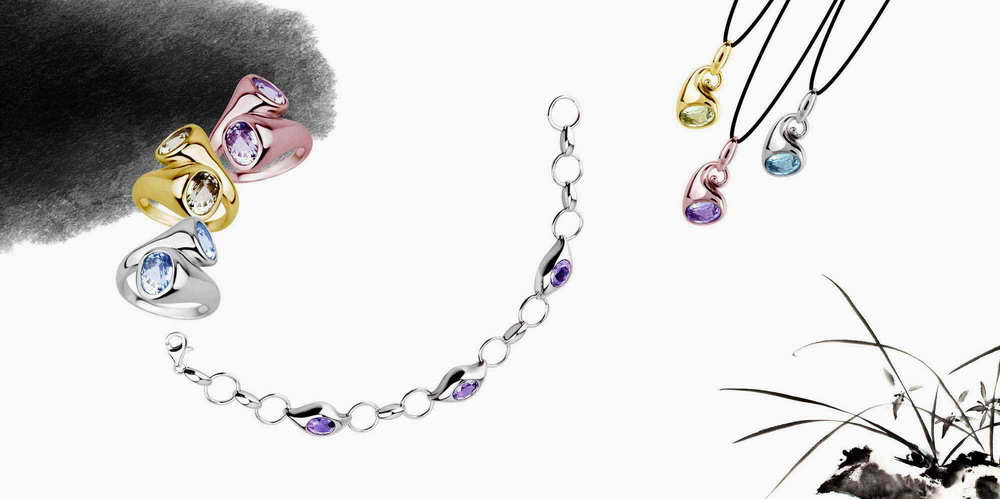 Fashion Silver Jewelry with Amethyst & Citrine