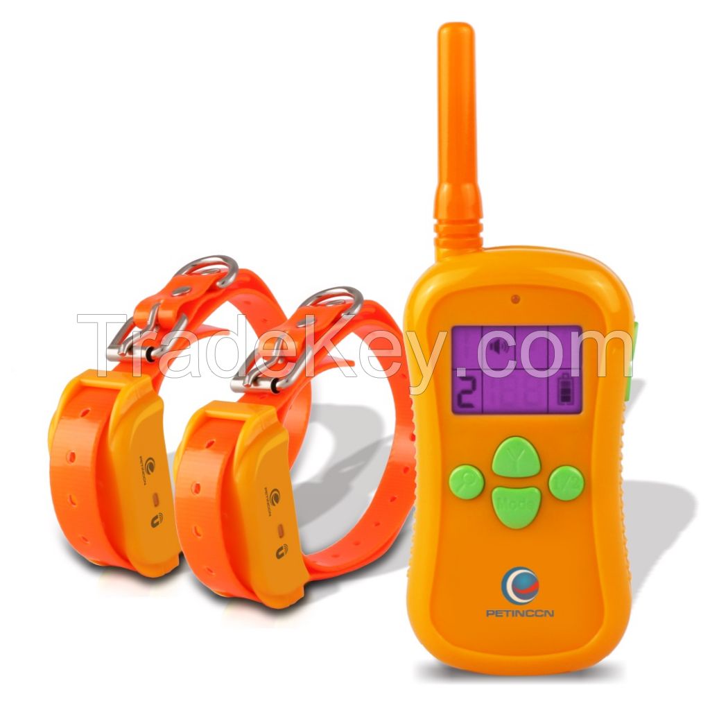 PETINCCN P680O 660 Yards Remote Dog Training Collars Waterproof and Rechargeable with Four Functions of Range Finding Tone Vibrating Static Shock Trainer Collar 2Collars 