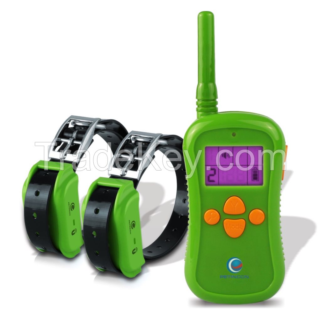 PETINCCN P680G 660 Yards Remote Dog Training Collars Waterproof and Rechargeable with Four Functions of Range Finding Tone Vibrating Static Shock Trainer Collar 2Collars 