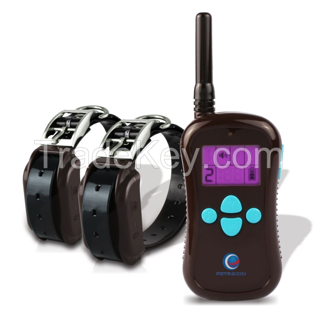 PETINCCN P680C 660 Yards Remote Dog Training Collars Waterproof and Rechargeable with Four Functions of Range Finding Tone Vibrating Static Shock Trainer Collar 2Collars 