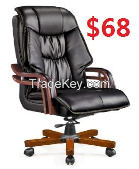 High Quality Traditional Wood Rotary Executive Office Chair (D-OC-981)