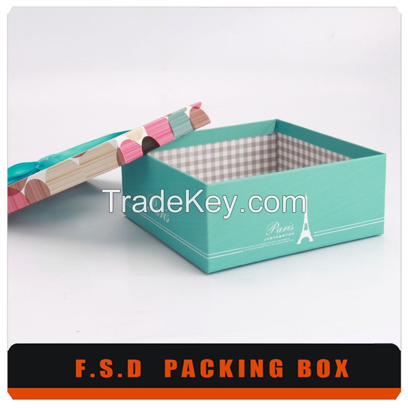 Bow Ribbon Paper Gift Box With PVC Window
