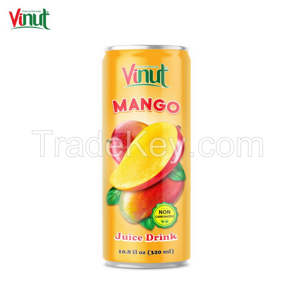320ml VINUT High Quality Soft Drink White Label Factory Company Canned Mango juice drink
