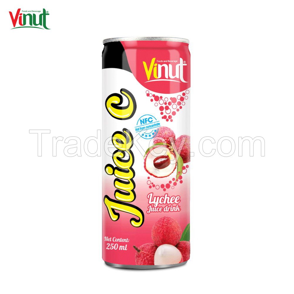 250ml VINUT Best Seller OEM Suppliers Canned Lychee Juice drink